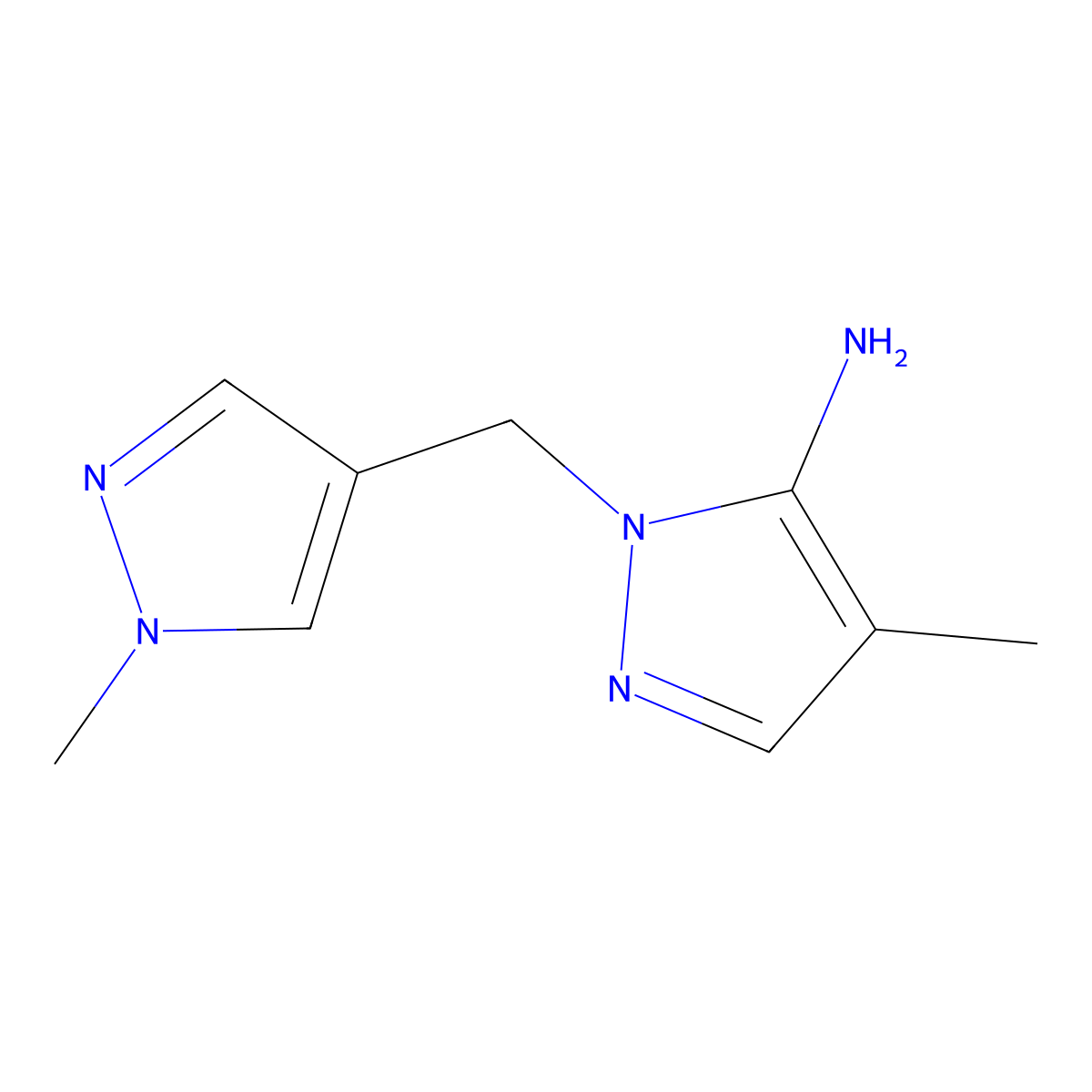 4-methyl-1-[(1-methyl-1H-pyrazol-4-yl)methyl]-1H-pyrazol-5-amine molecular structure, CAS 1152502-18-5