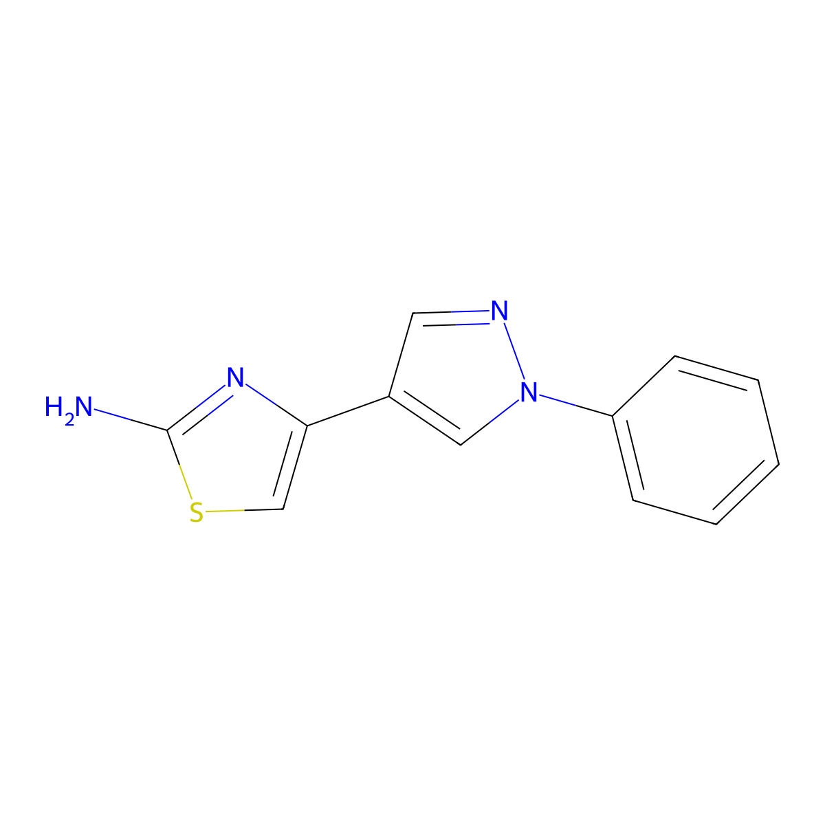 4-(1-phenyl-1H-pyrazol-4-yl)-1,3-thiazol-2-amine molecular structure, CAS 1152502-46-9