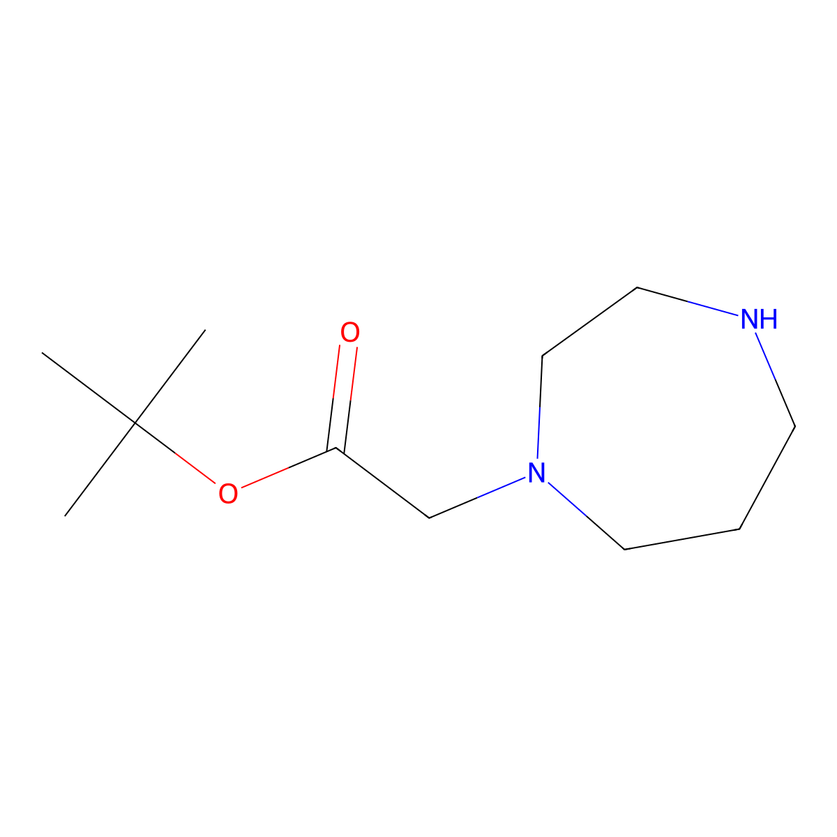 Tert-butyl 2-(1,4-diazepan-1-yl)acetate molecular structure, CAS 1152503-12-2