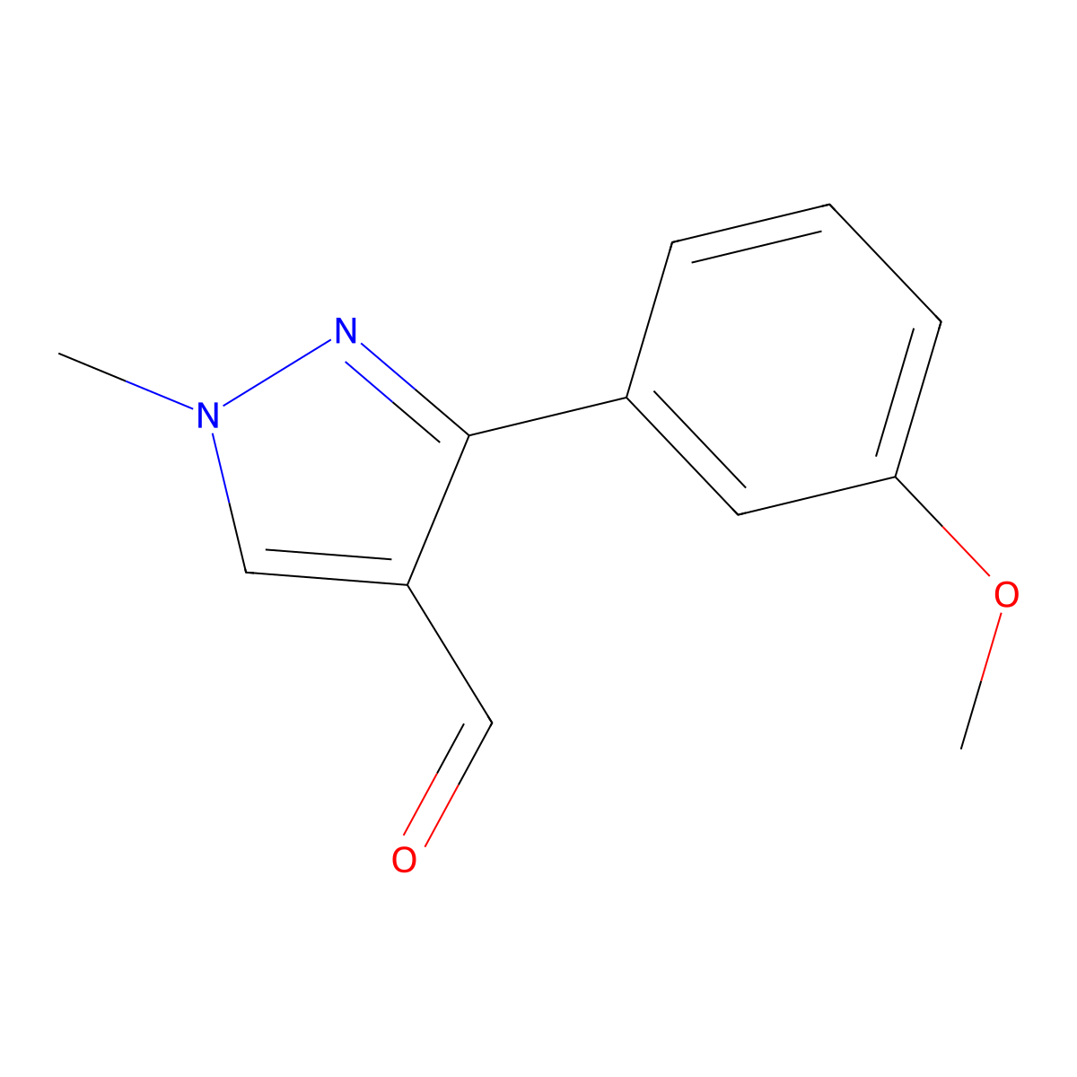 3-(3-Methoxyphenyl)-1-methyl-1H-pyrazole-4-carbaldehyde molecular structure, CAS 1152503-47-3
