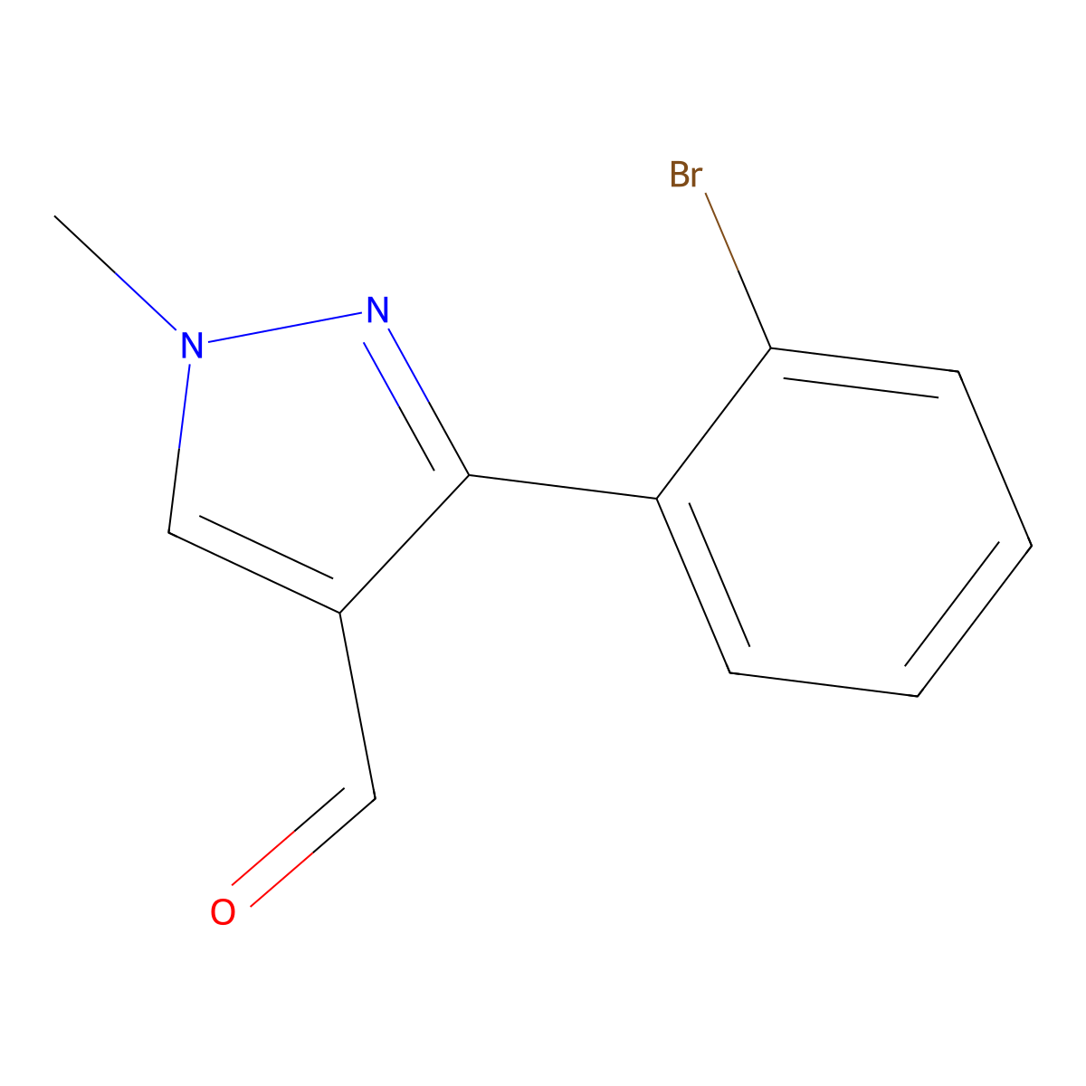 3-(2-Bromophenyl)-1-methyl-1H-pyrazole-4-carbaldehyde molecular structure, CAS 1152503-90-6