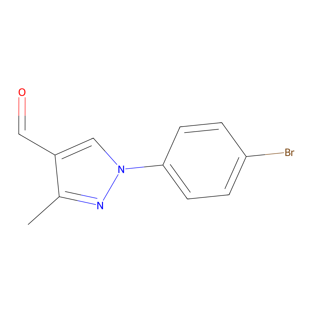 1-(4-bromophenyl)-3-methyl-1H-pyrazole-4-carbaldehyde molecular structure, CAS 1152504-87-4