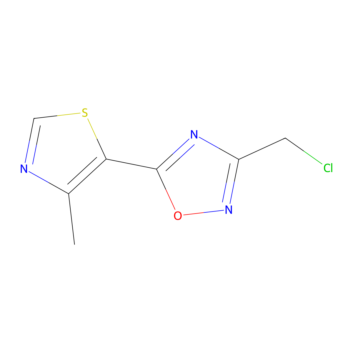 3-(Chloromethyl)-5-(4-methyl-1,3-thiazol-5-yl)-1,2,4-oxadiazole molecular structure, CAS 1152504-93-2