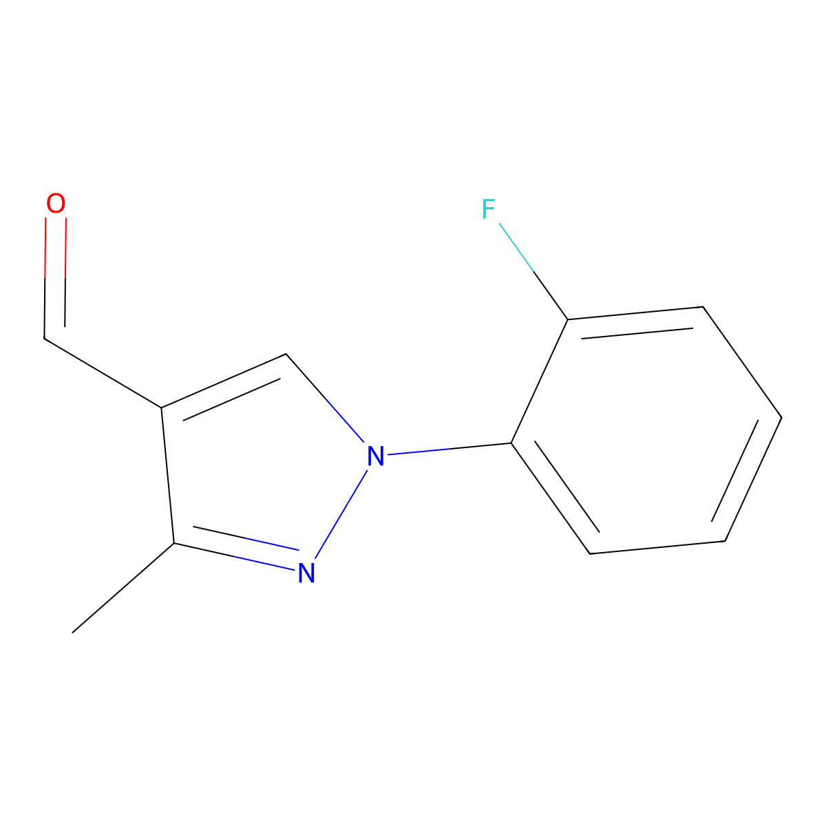 1-(2-fluorophenyl)-3-methyl-1H-pyrazole-4-carbaldehyde molecular structure, CAS 1152505-24-2