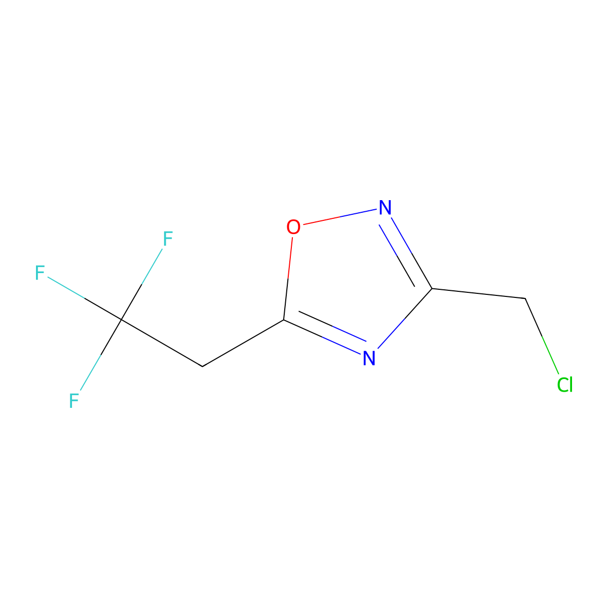 3-(Chloromethyl)-5-(2,2,2-trifluoroethyl)-1,2,4-oxadiazole molecular structure, CAS 1152505-49-1