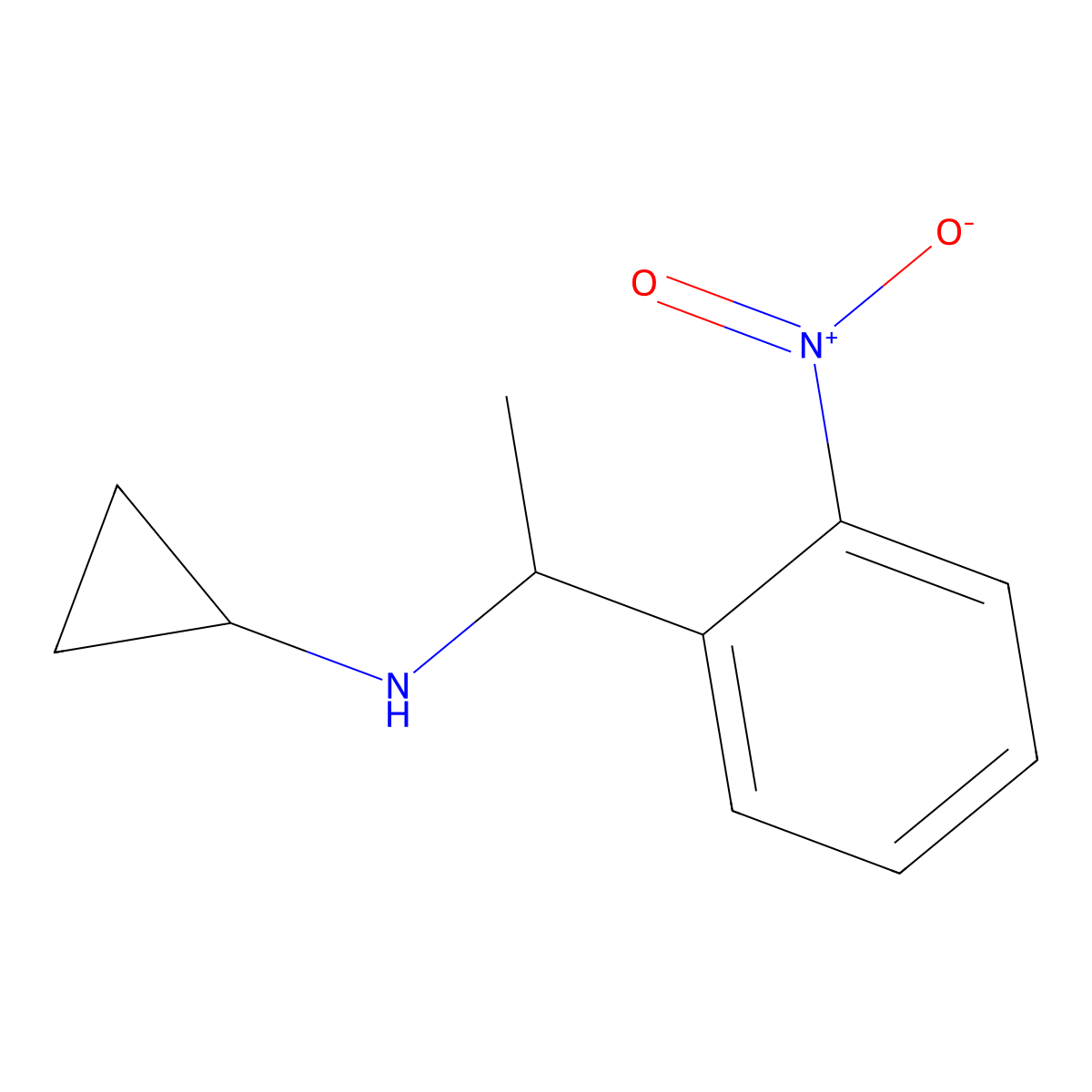 N-[1-(2-nitrophenyl)ethyl]cyclopropanamine molecular structure, CAS 1152505-61-7