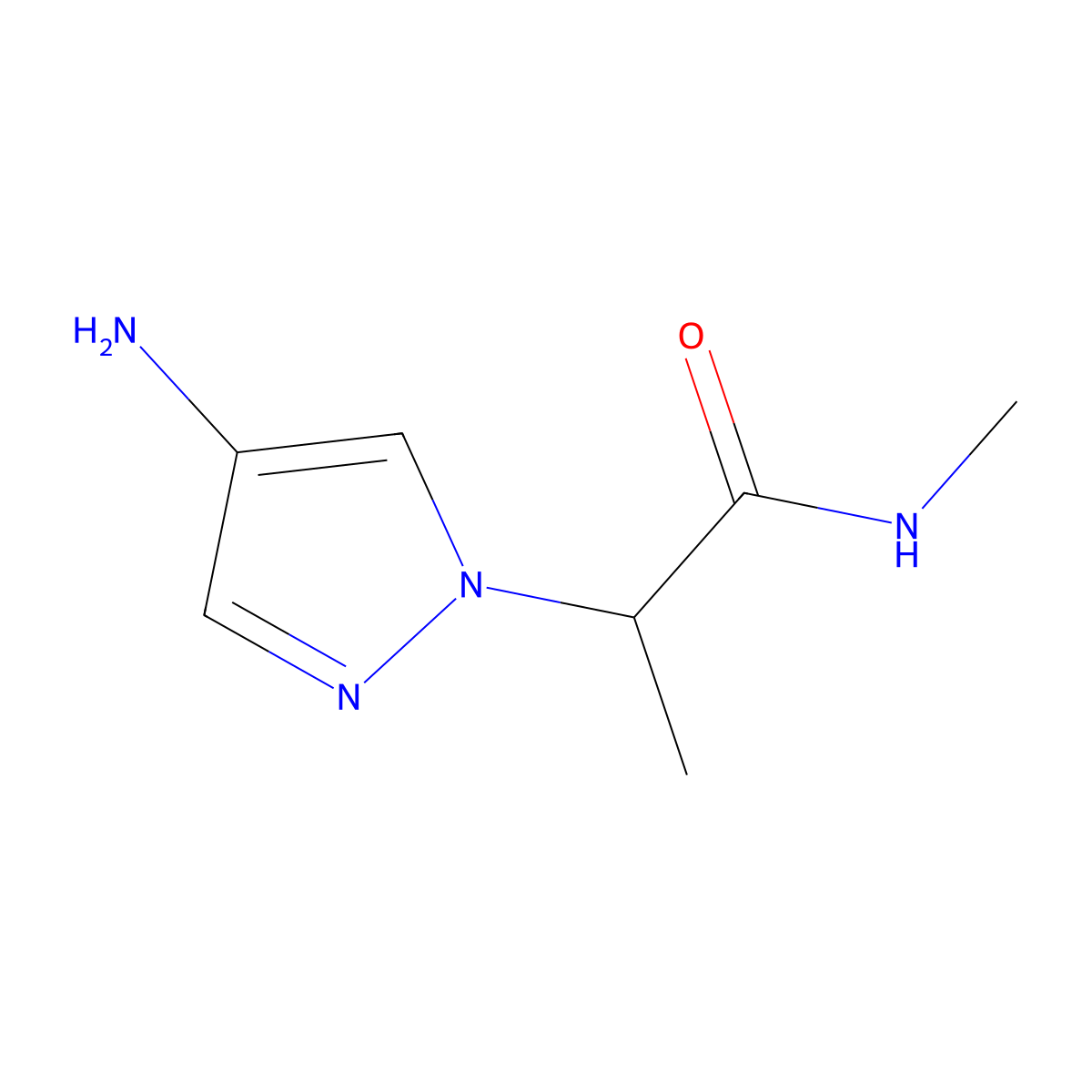 2-(4-Amino-1H-pyrazol-1-YL)-N-methylpropanamide molecular structure, CAS 1152505-69-5