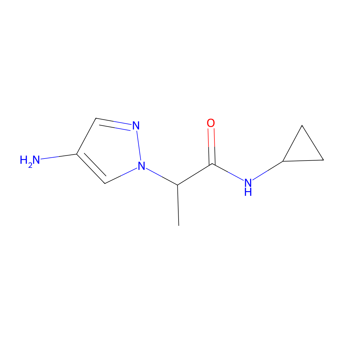 2-(4-Amino-1H-pyrazol-1-YL)-N-cyclopropylpropanamide molecular structure, CAS 1152505-76-4