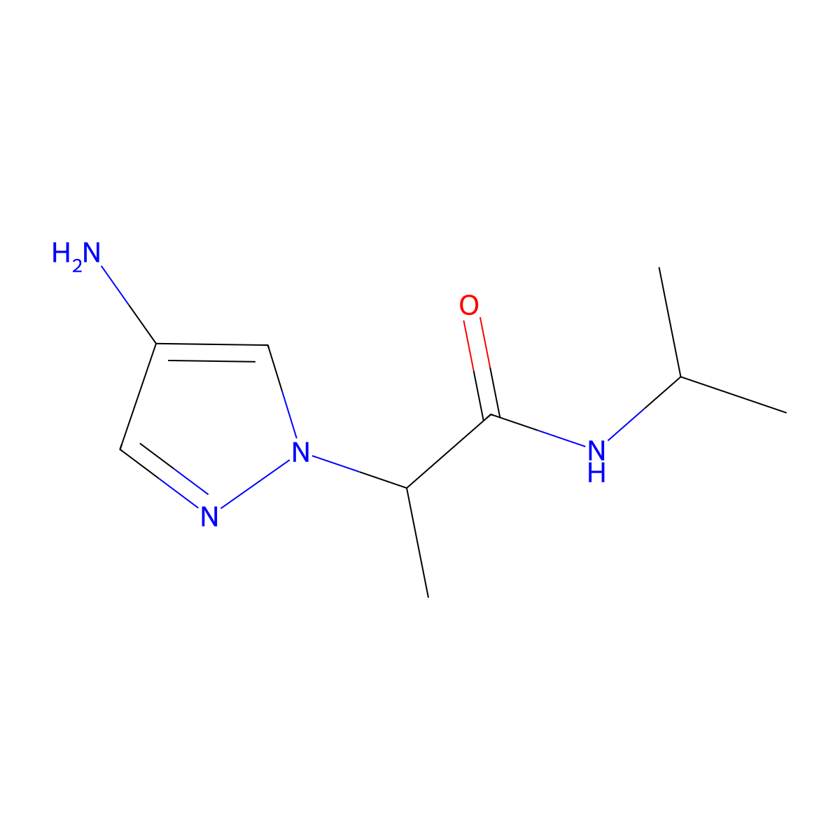 2-(4-amino-1H-pyrazol-1-yl)-N-(propan-2-yl)propanamide molecular structure, CAS 1152505-92-4