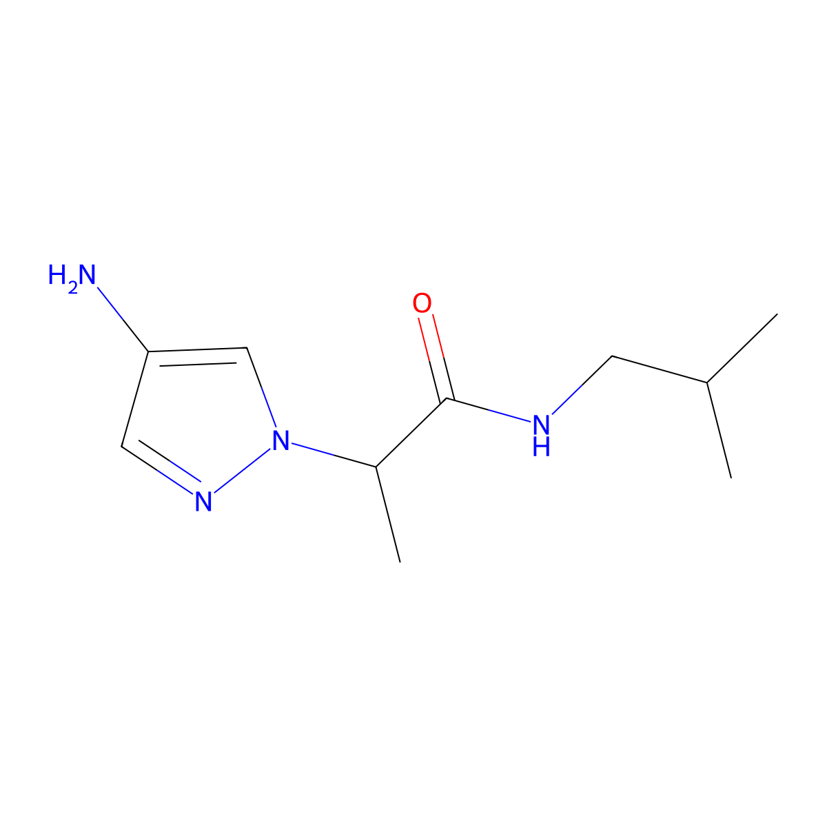 2-(4-Amino-1H-pyrazol-1-yl)-N-isobutylpropanamide molecular structure, CAS 1152506-54-1