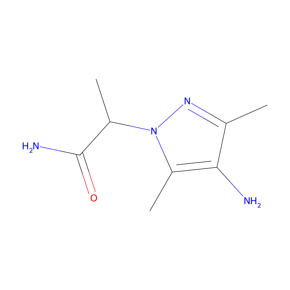 2-(4-amino-3,5-dimethyl-1H-pyrazol-1-yl)propanamide molecular structure, CAS 1152507-12-4