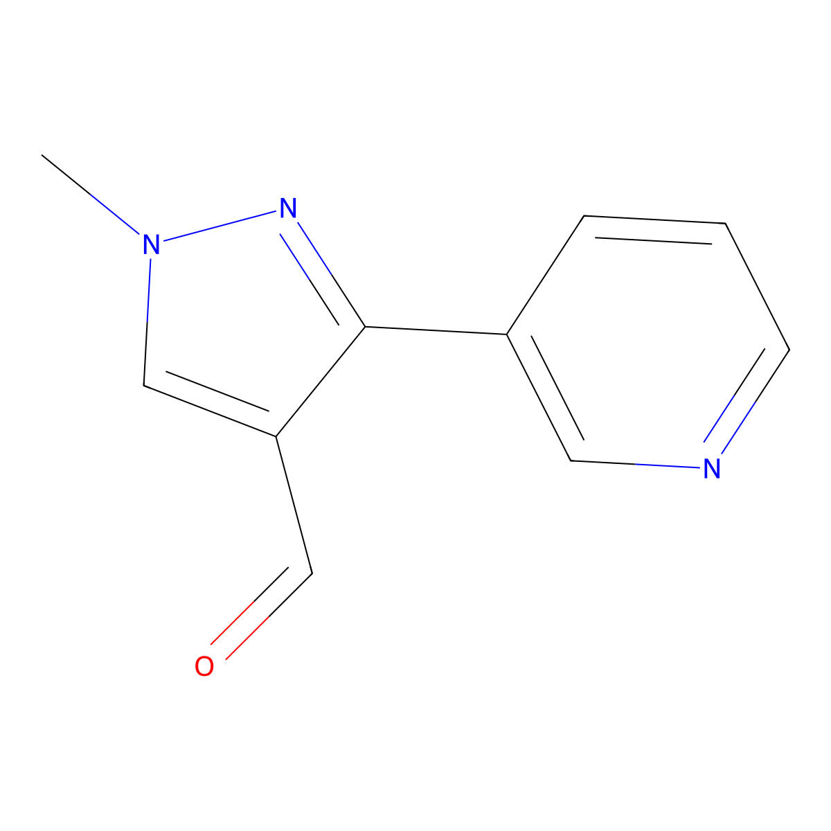 1-methyl-3-(pyridin-3-yl)-1H-pyrazole-4-carbaldehyde molecular structure, CAS 1152508-25-2
