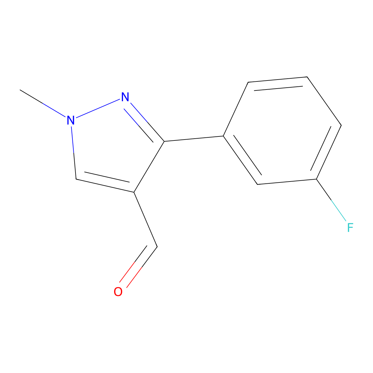 3-(3-fluorophenyl)-1-methyl-1H-pyrazole-4-carbaldehyde molecular structure, CAS 1152508-36-5