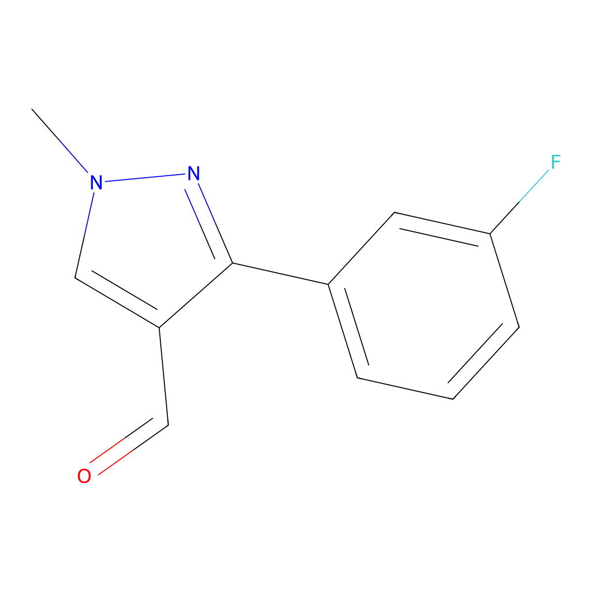 3-(3-fluorophenyl)-1-methyl-1H-pyrazole-4-carbaldehyde molecular structure, CAS 1152508-36-5
