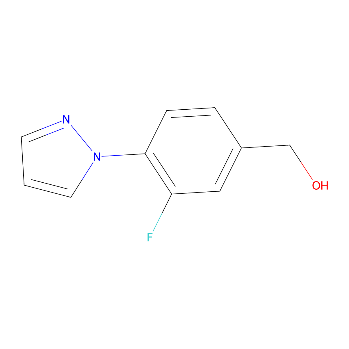 (3-fluoro-4-(1H-pyrazol-1-yl)phenyl)methanol molecular structure, CAS 1152508-95-6