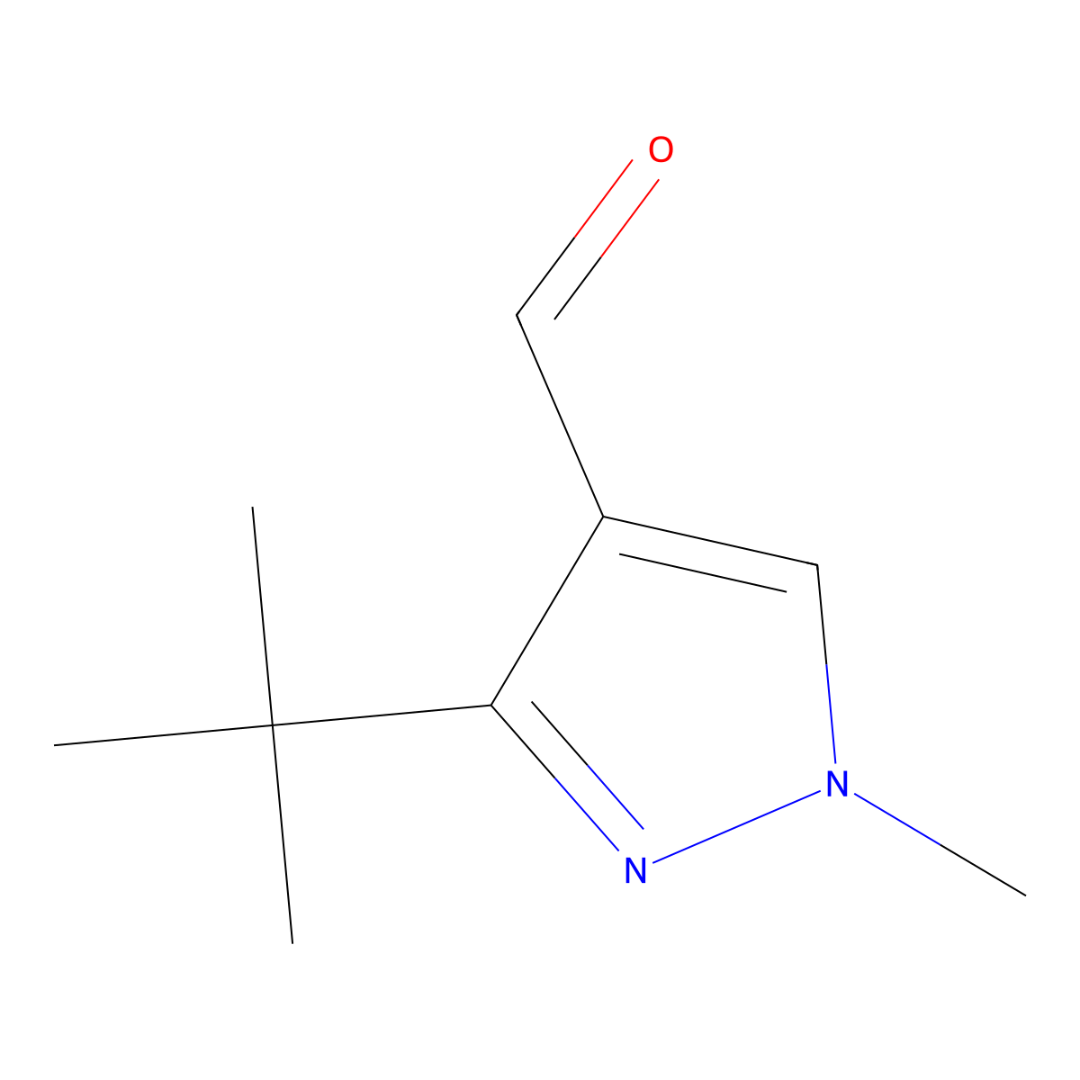 3-tert-butyl-1-methyl-1H-pyrazole-4-carbaldehyde molecular structure, CAS 1152509-69-7
