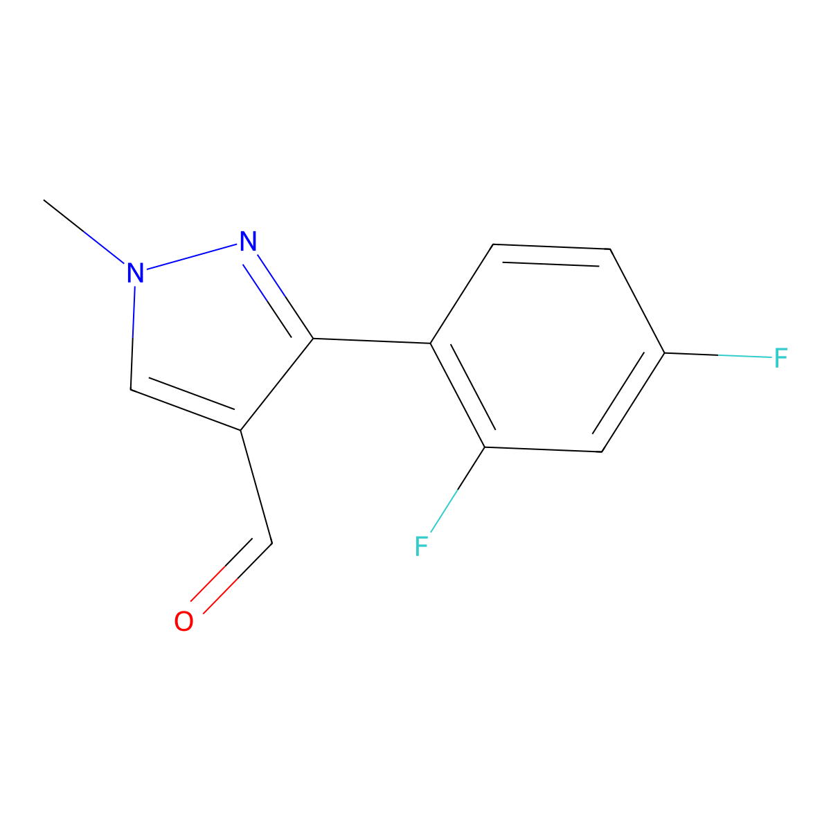 3-(2,4-Difluorophenyl)-1-methyl-1h-pyrazole-4-carbaldehyde molecular structure, CAS 1152509-93-7