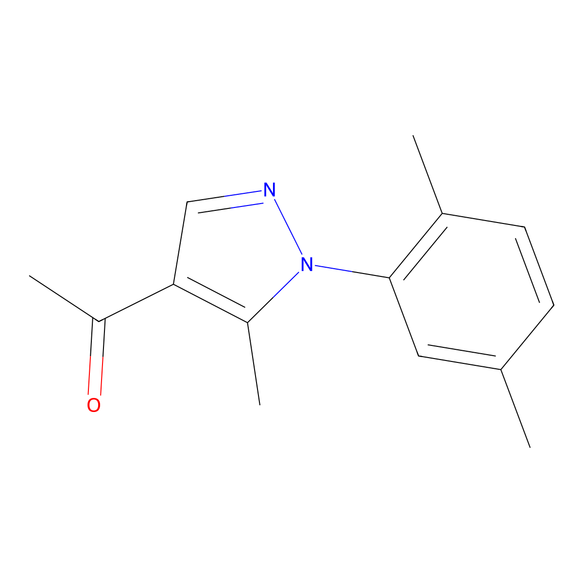1-[1-(2,5-dimethylphenyl)-5-methyl-1H-pyrazol-4-yl]ethan-1-one molecular structure, CAS 1152510-00-3