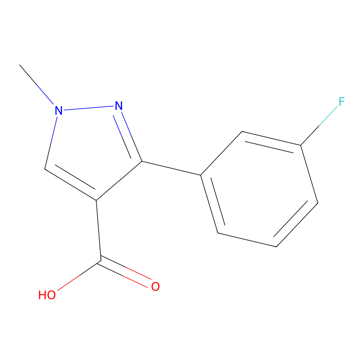 3-(3-Fluorophenyl)-1-methyl-1H-pyrazole-4-carboxylic acid molecular structure, CAS 1152510-90-1