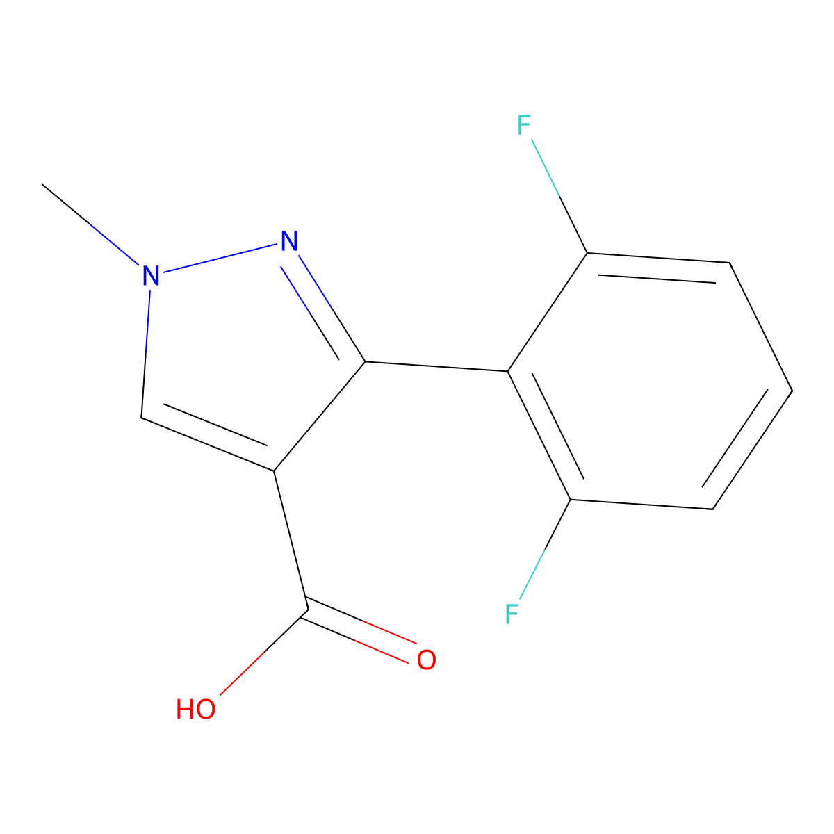 3-(2,6-Difluorophenyl)-1-methyl-1h-pyrazole-4-carboxylic acid molecular structure, CAS 1152510-99-0