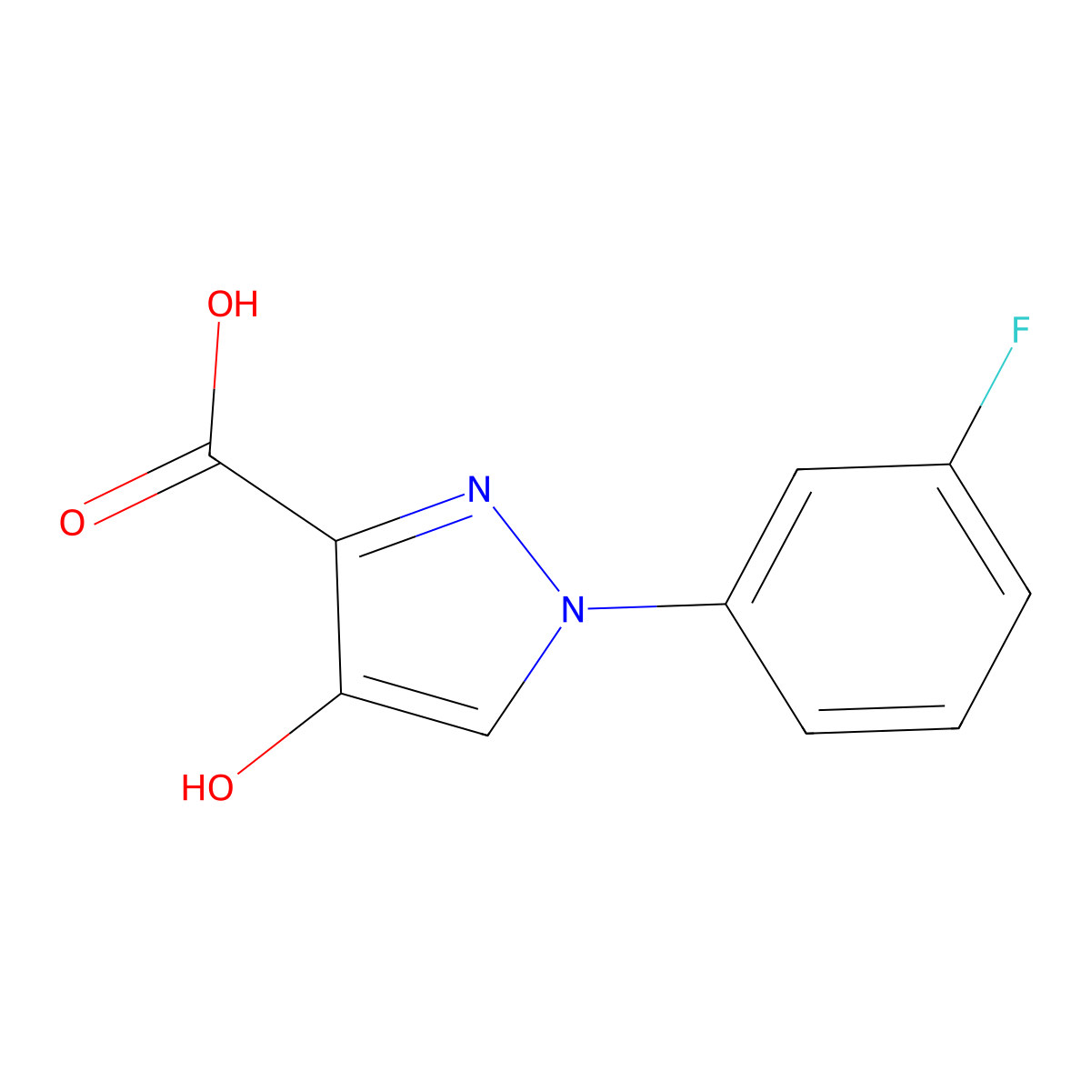 1-(3-fluorophenyl)-4-hydroxy-1H-pyrazole-3-carboxylic acid molecular structure, CAS 1152511-49-3