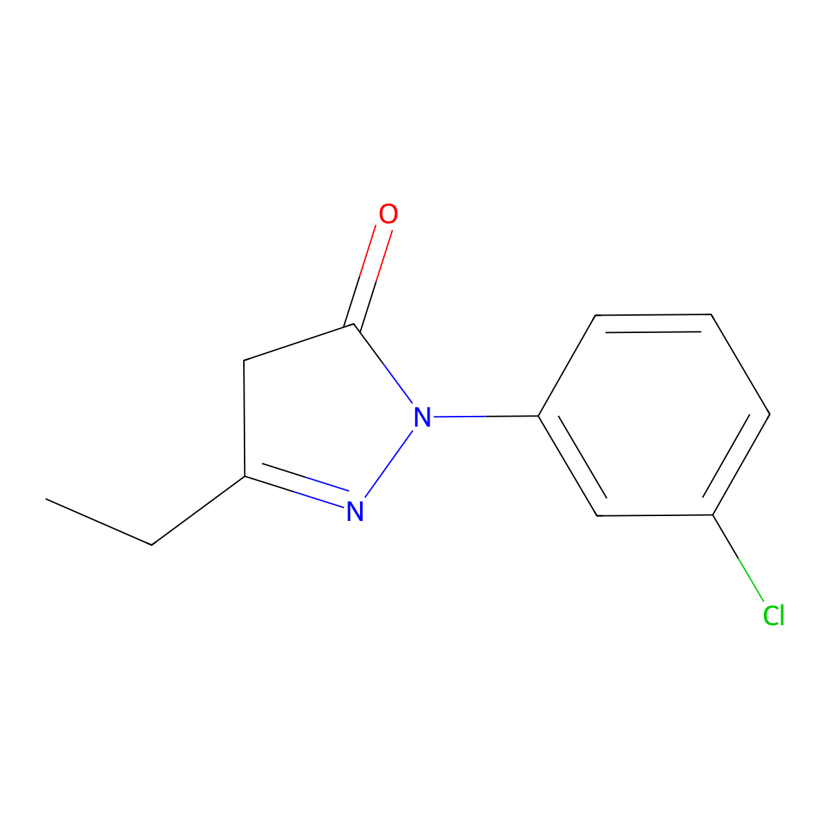 1-(3-Chlorophenyl)-3-ethyl-4,5-dihydro-1H-pyrazol-5-one molecular structure, CAS 1152512-04-3