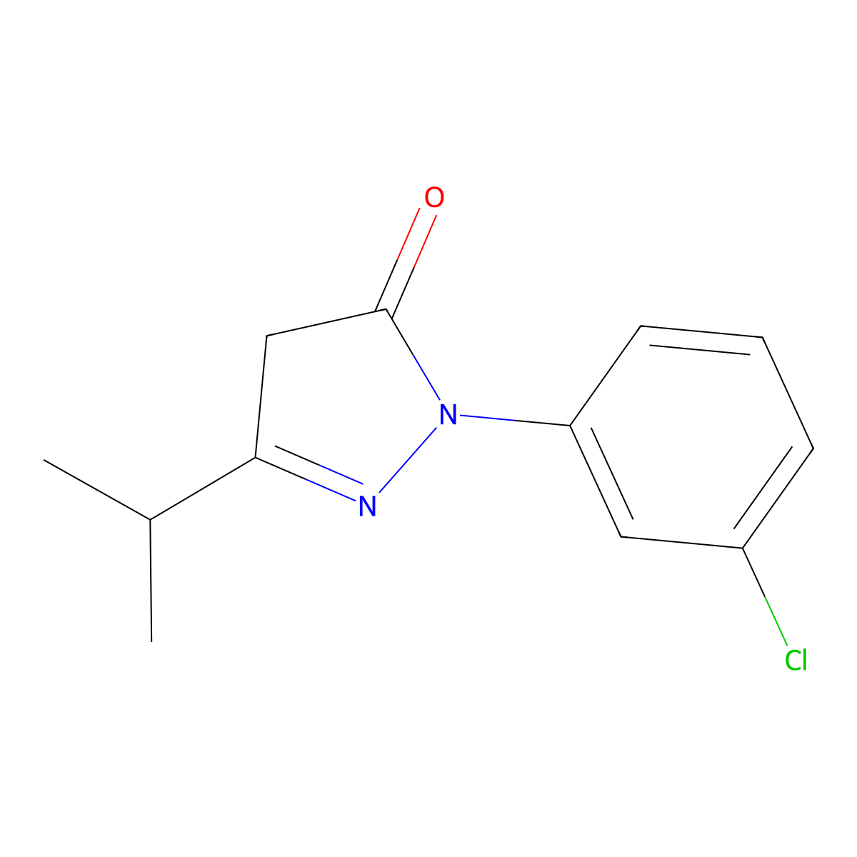 1-(3-chlorophenyl)-3-(propan-2-yl)-4,5-dihydro-1H-pyrazol-5-one molecular structure, CAS 1152512-13-4