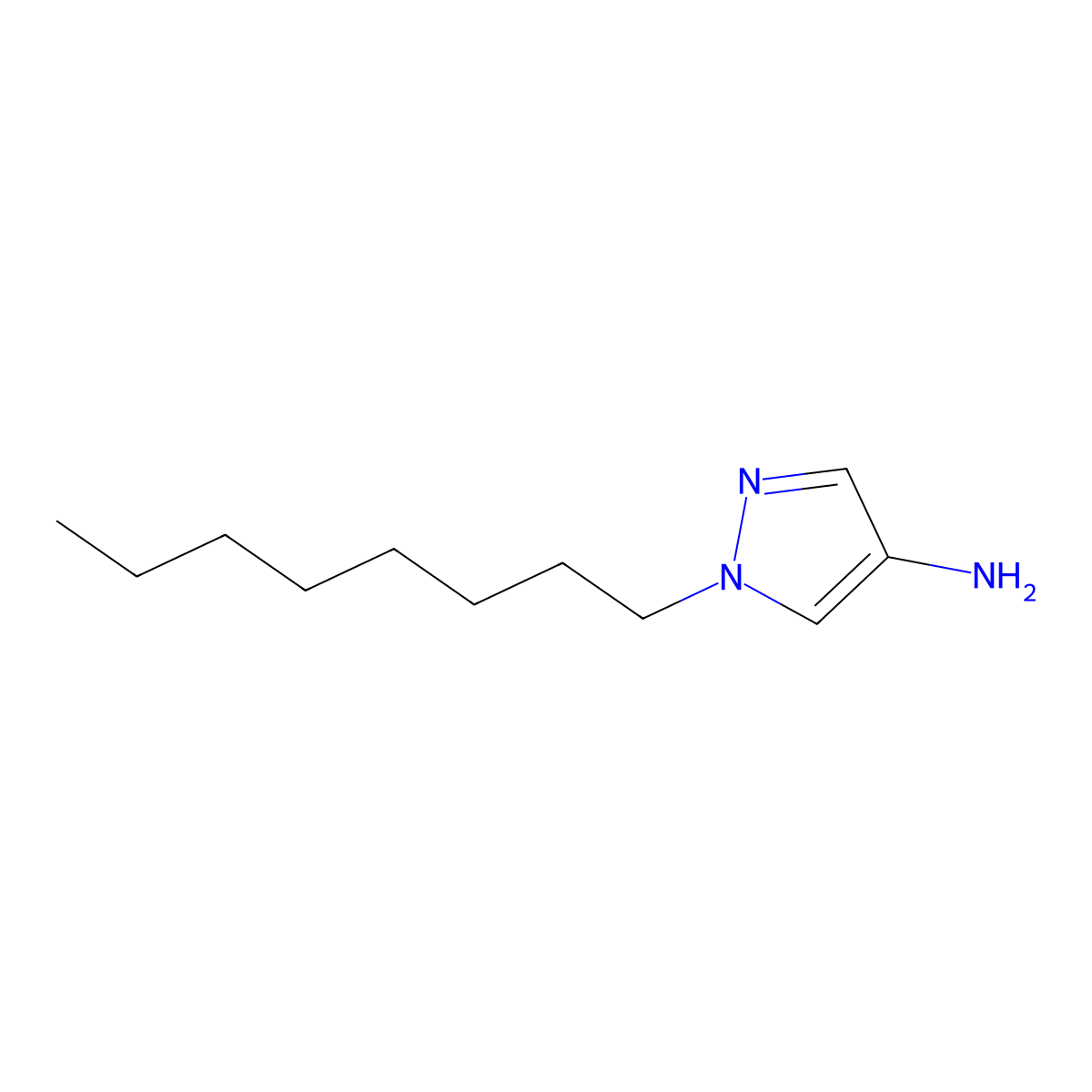 1-Octyl-1H-pyrazol-4-amine molecular structure, CAS 1152512-28-1