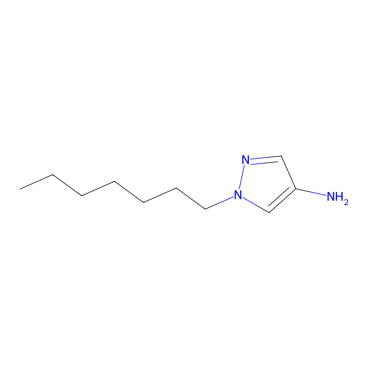 1-Heptyl-1H-pyrazol-4-amine molecular structure, CAS 1152512-32-7