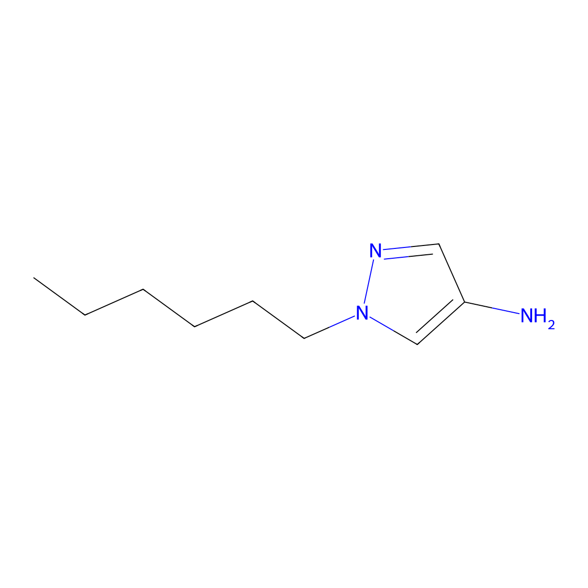 1-Hexyl-1H-pyrazol-4-amine molecular structure, CAS 1152512-37-2