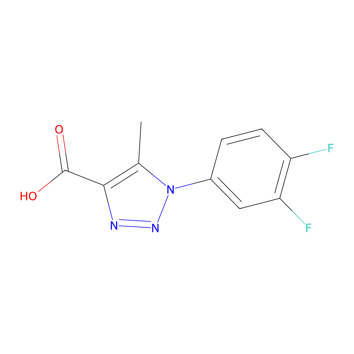 1-(3,4-difluorophenyl)-5-methyl-1H-1,2,3-triazole-4-carboxylic acid molecular structure, CAS 1152513-29-5