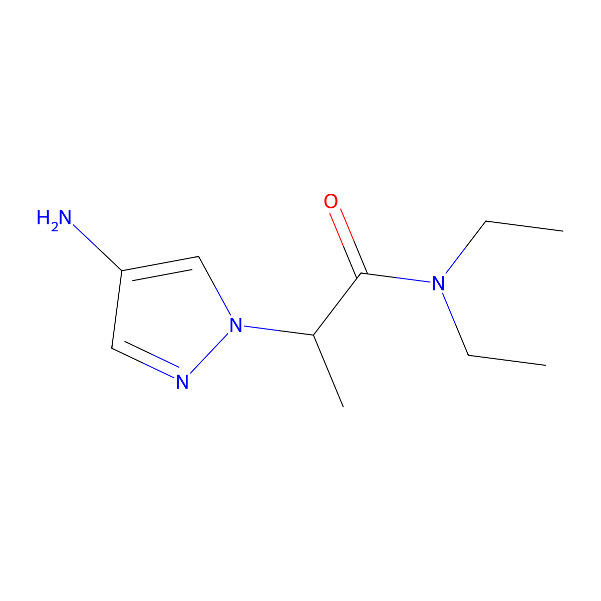 2-(4-Amino-1H-pyrazol-1-yl)-N,N-diethylpropanamide molecular structure, CAS 1152513-49-9
