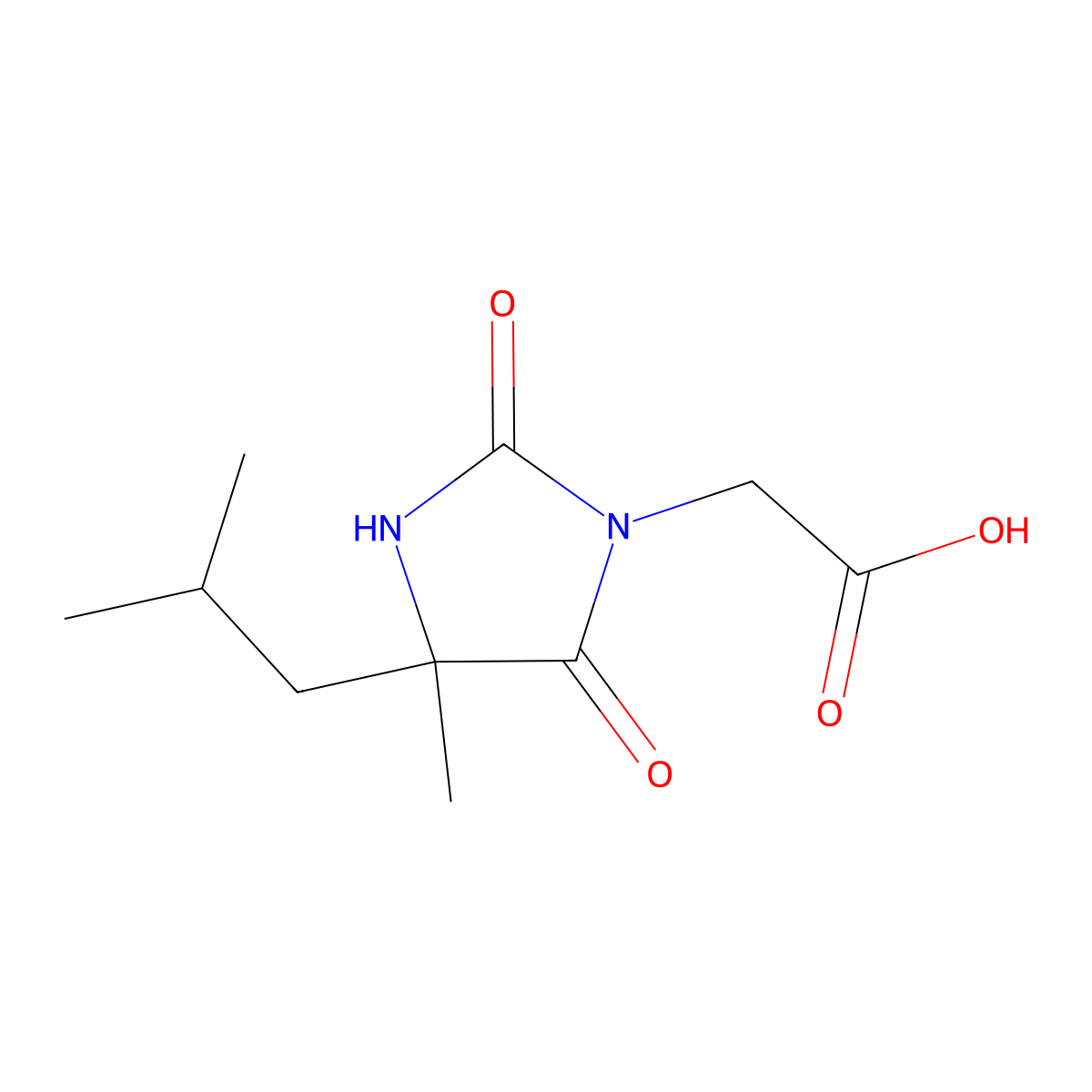 [4-Methyl-4-(2-methylpropyl)-2,5-dioxoimidazolidin-1-yl]acetic acid molecular structure, CAS 1152513-72-8