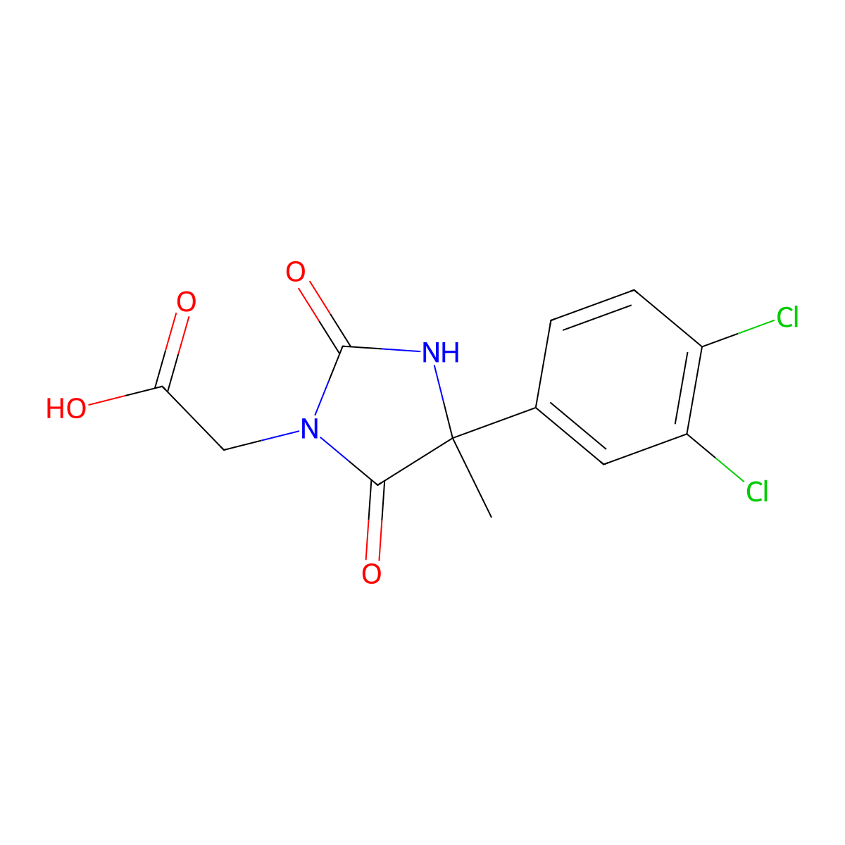 2-[4-(3,4-Dichlorophenyl)-4-methyl-2,5-dioxoimidazolidin-1-yl]acetic acid molecular structure, CAS 1152513-85-3