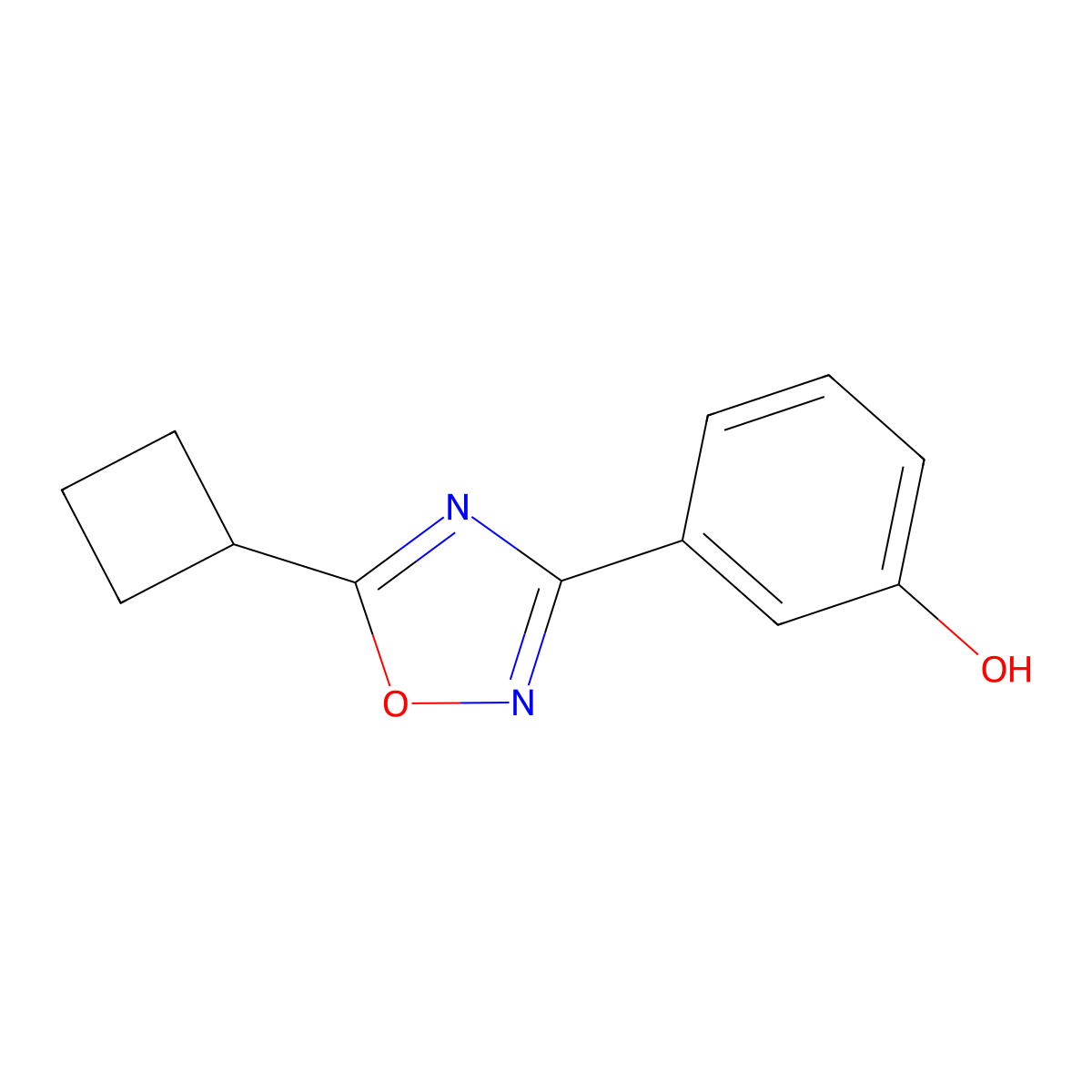 3-(5-Cyclobutyl-1,2,4-oxadiazol-3-yl)phenol molecular structure, CAS 1152514-28-7