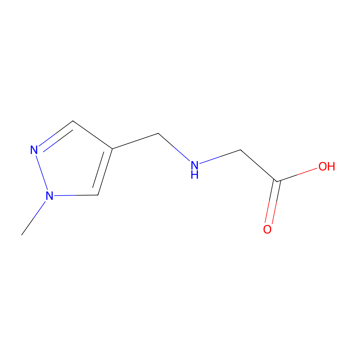 2-{[(1-methyl-1H-pyrazol-4-yl)methyl]amino}acetic acid molecular structure, CAS 1152514-53-8
