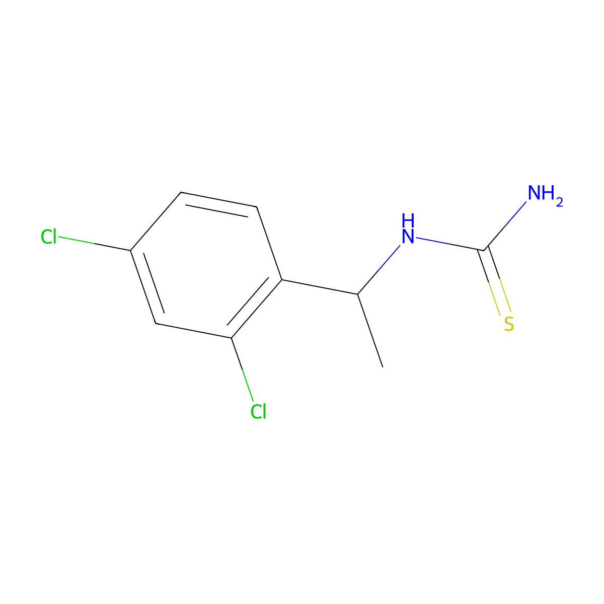 [1-(2,4-Dichlorophenyl)ethyl]thiourea molecular structure, CAS 1152515-60-0