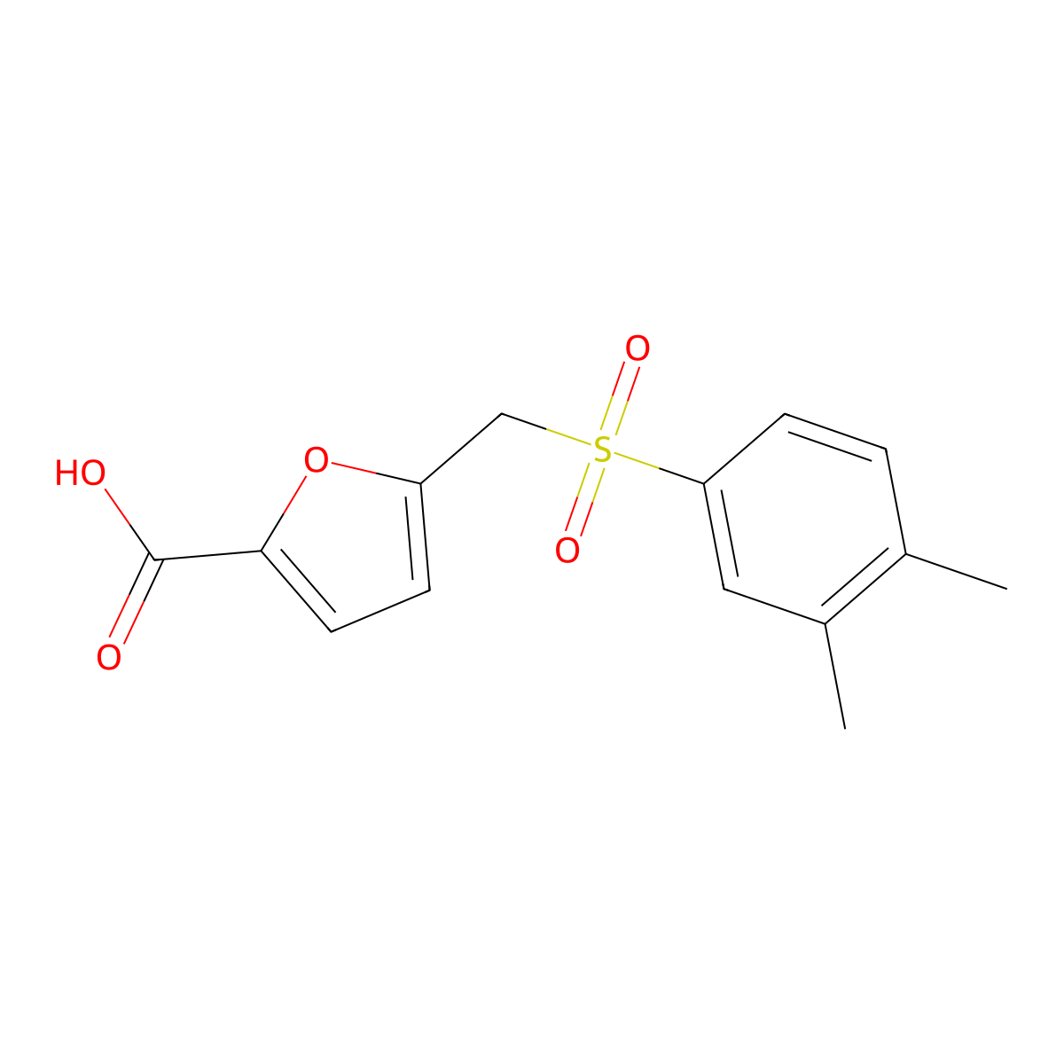 5-{[(3,4-Dimethylphenyl)sulfonyl]methyl}furan-2-carboxylic acid molecular structure, CAS 1152517-21-9