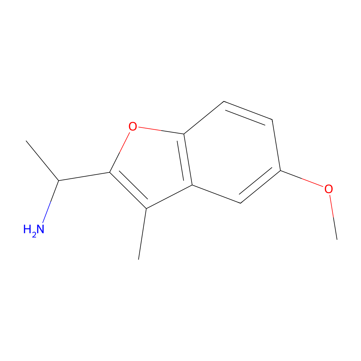 1-(5-Methoxy-3-methyl-1-benzofuran-2-yl)ethan-1-amine molecular structure, CAS 1152518-91-6