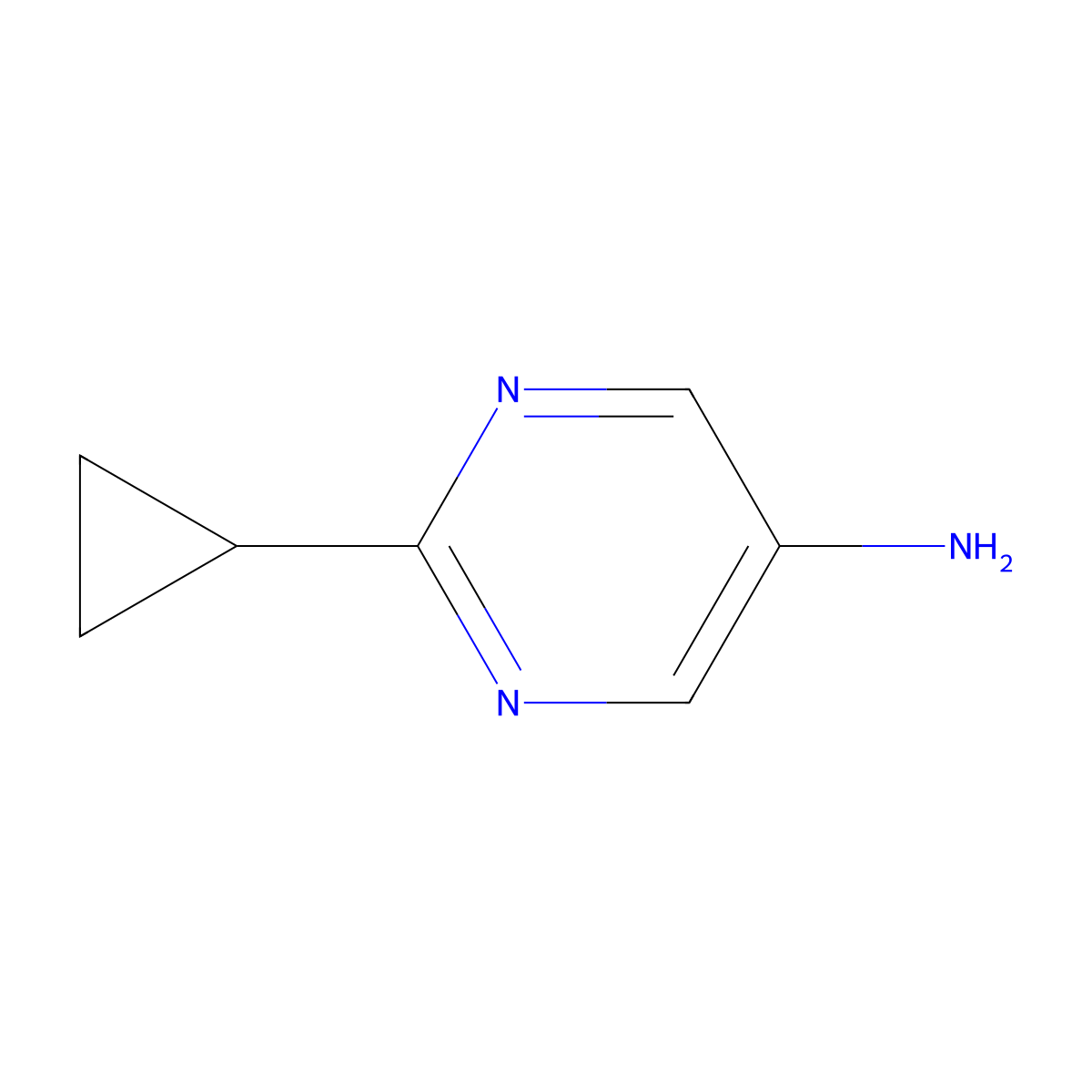 2-Cyclopropylpyrimidin-5-amine molecular structure, CAS 1152519-69-1