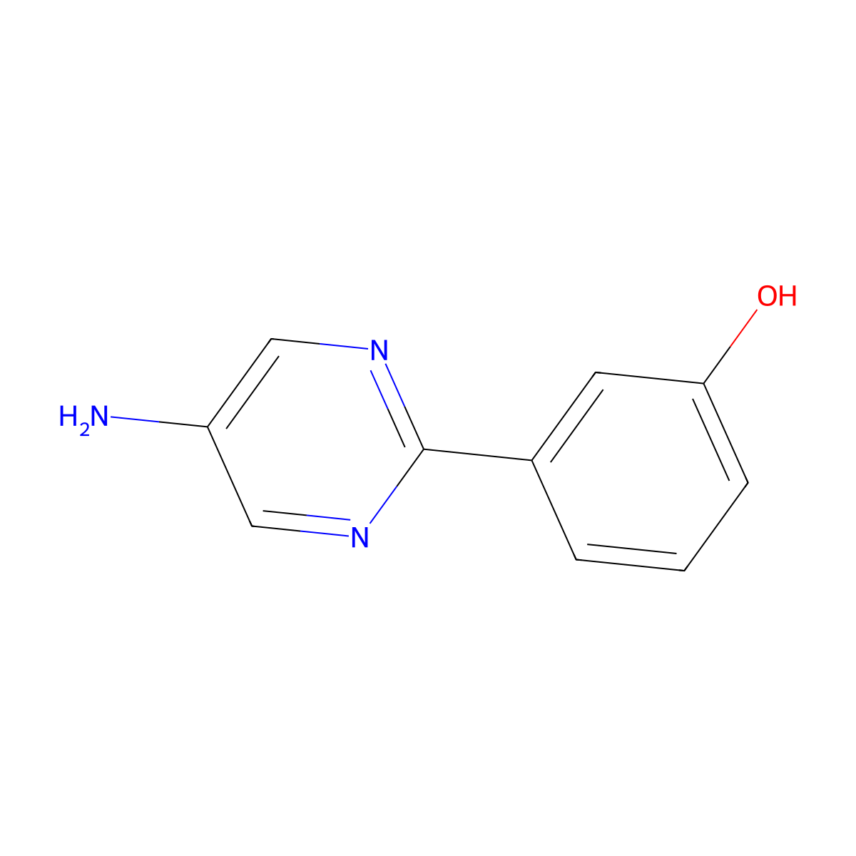 3-(5-Aminopyrimidin-2-yl)phenol molecular structure, CAS 1152519-82-8