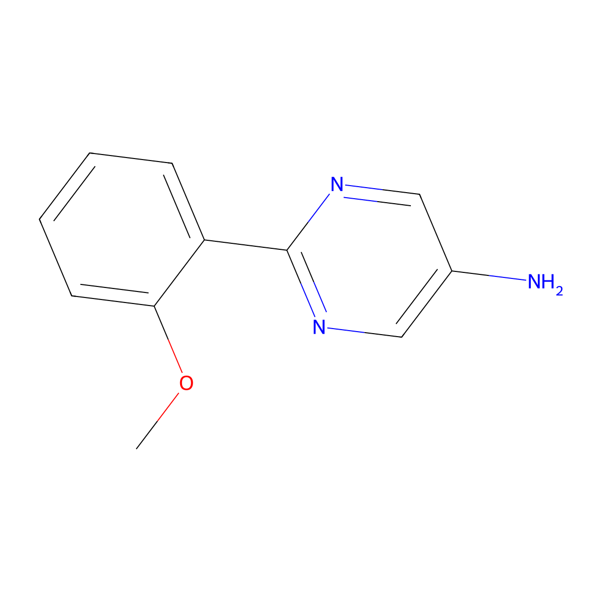 5-Amino-2-(2-methoxyphenyl)pyrimidine molecular structure, CAS 1152519-92-0