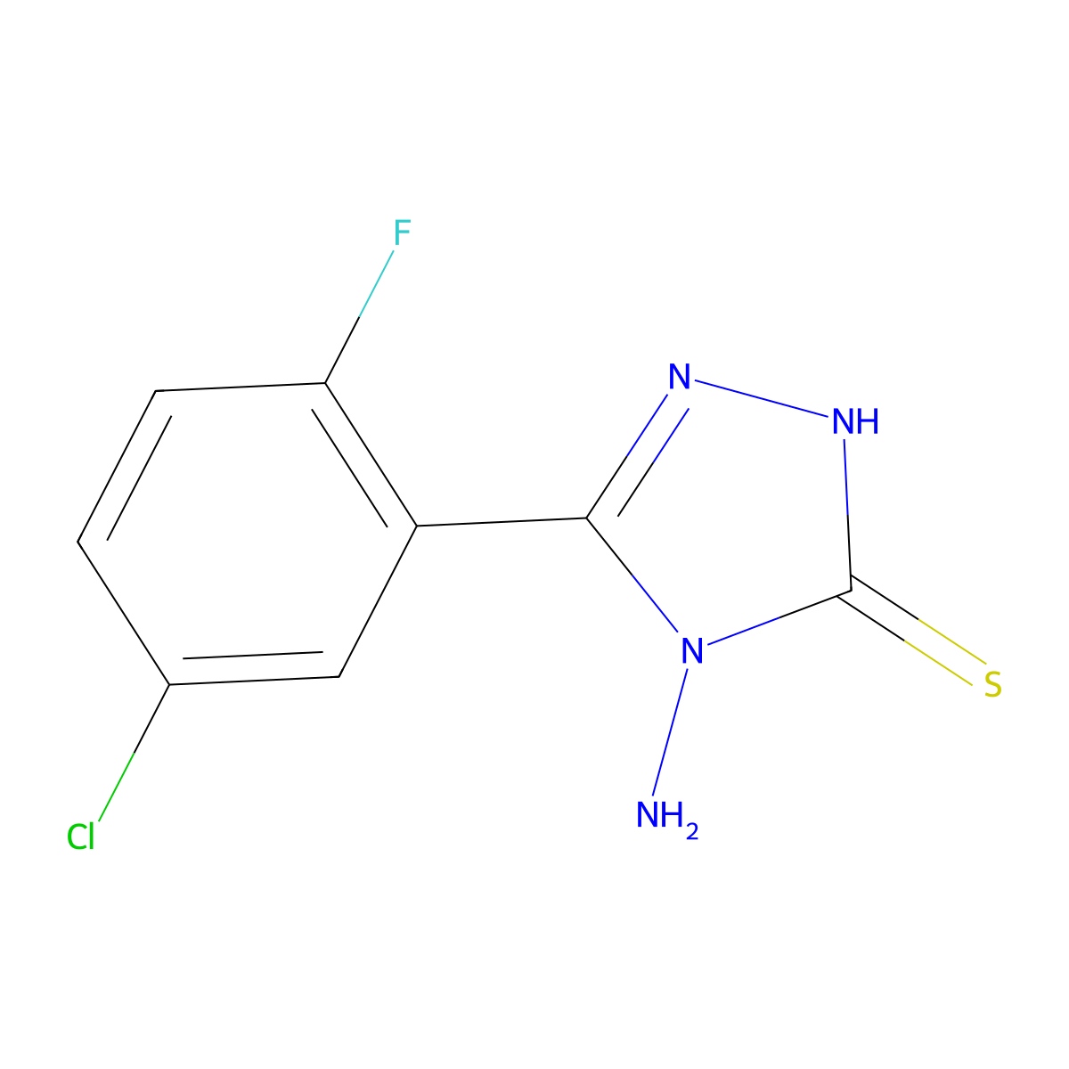 4-Amino-5-(5-chloro-2-fluorophenyl)-4H-1,2,4-triazole-3-thiol molecular structure, CAS 1152520-62-1