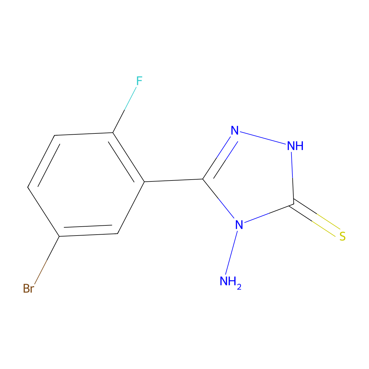 4-amino-5-(5-bromo-2-fluorophenyl)-4H-1,2,4-triazole-3-thiol molecular structure, CAS 1152520-73-4