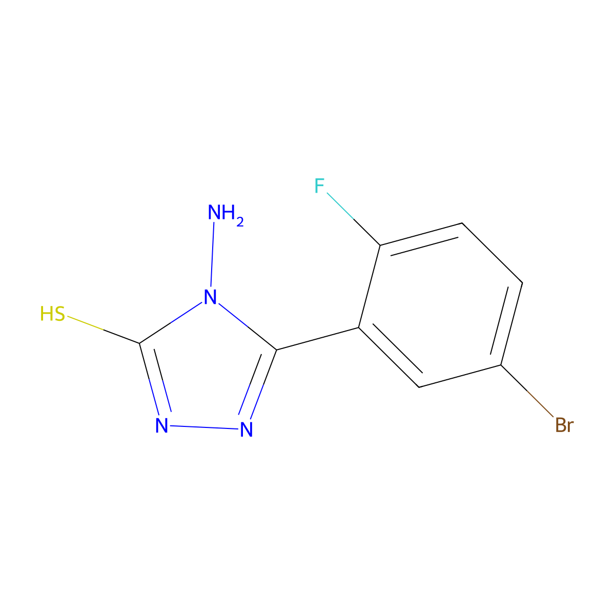 4-amino-5-(5-bromo-2-fluorophenyl)-4H-1,2,4-triazole-3-thiol molecular structure, CAS 1152520-73-4