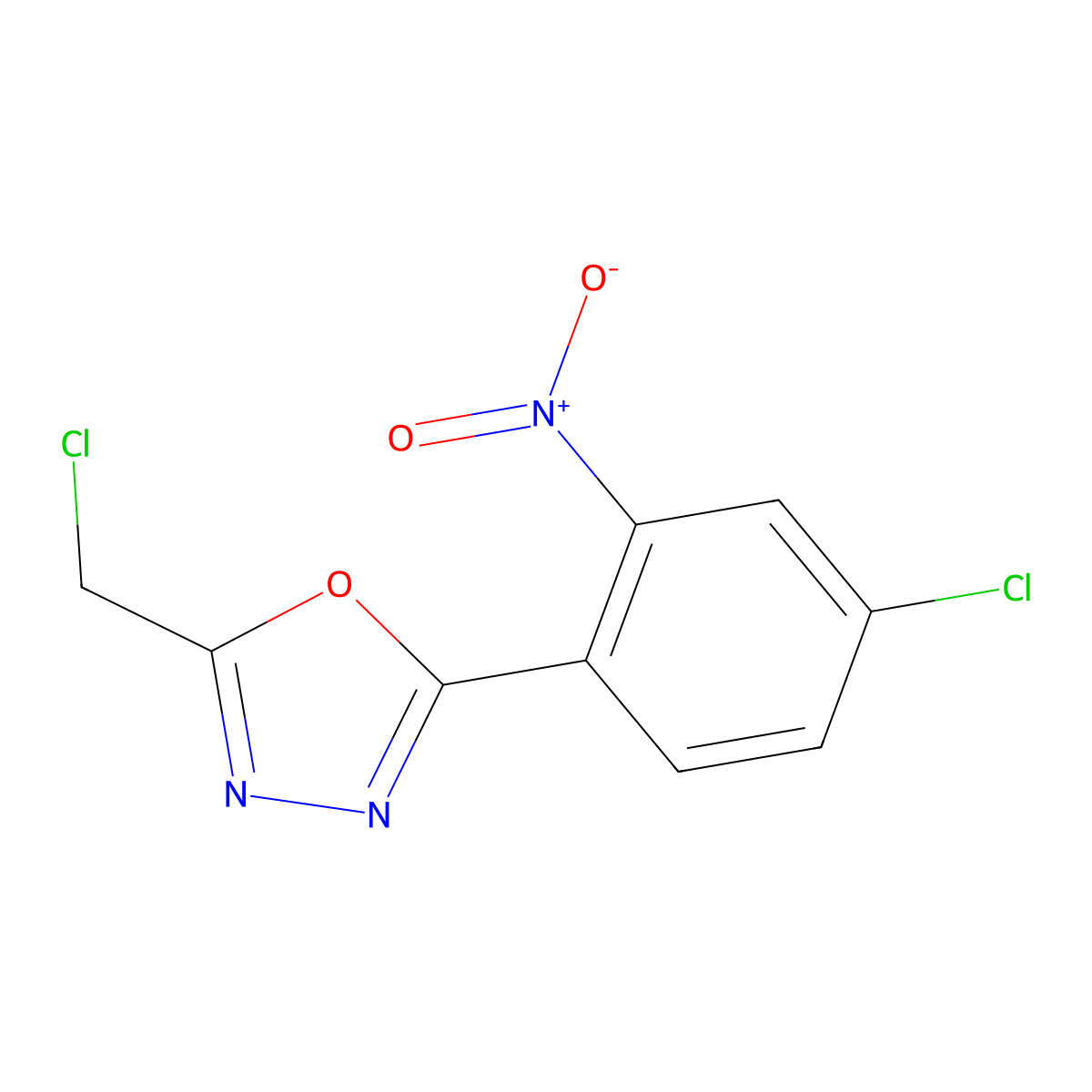 2-(4-Chloro-2-nitrophenyl)-5-(chloromethyl)-1,3,4-oxadiazole molecular structure, CAS 1152521-09-9