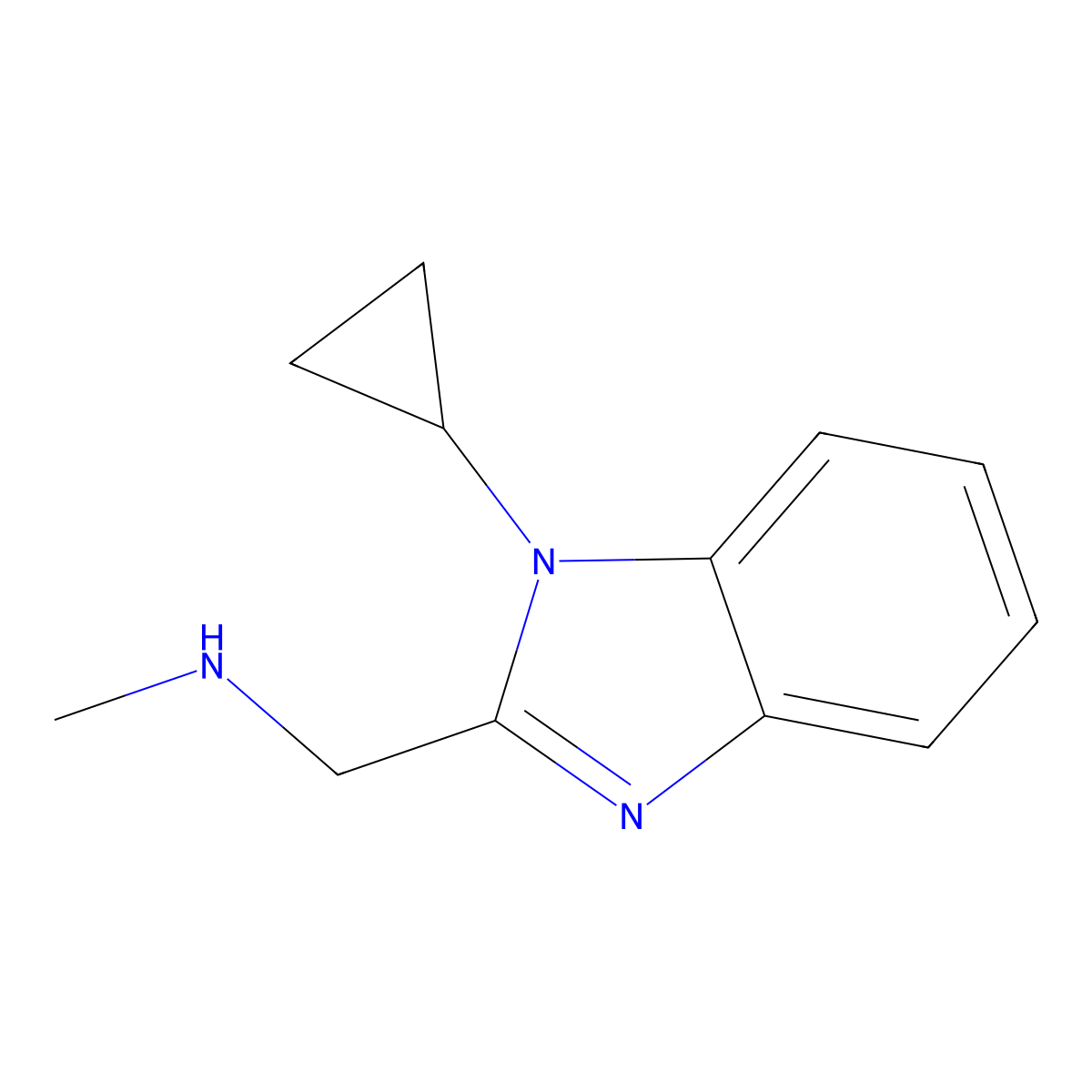 [(1-Cyclopropyl-1H-1,3-benzodiazol-2-YL)methyl](methyl)amine molecular structure, CAS 1152522-47-8
