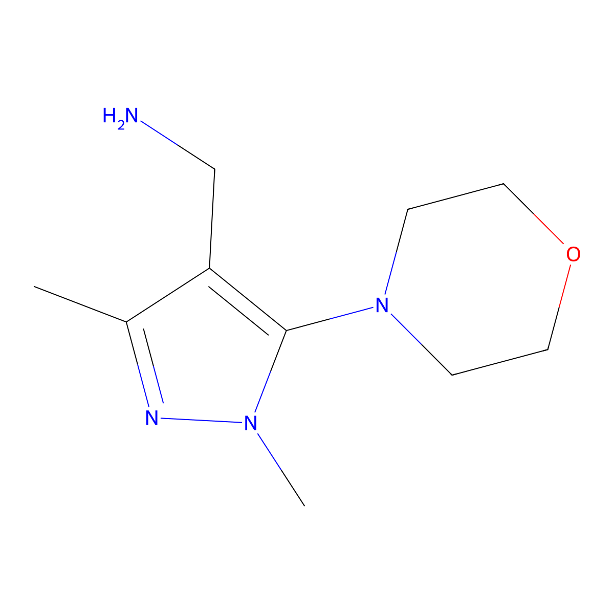 [1,3-Dimethyl-5-(morpholin-4-yl)-1h-pyrazol-4-yl]methanamine molecular structure, CAS 1152522-50-3