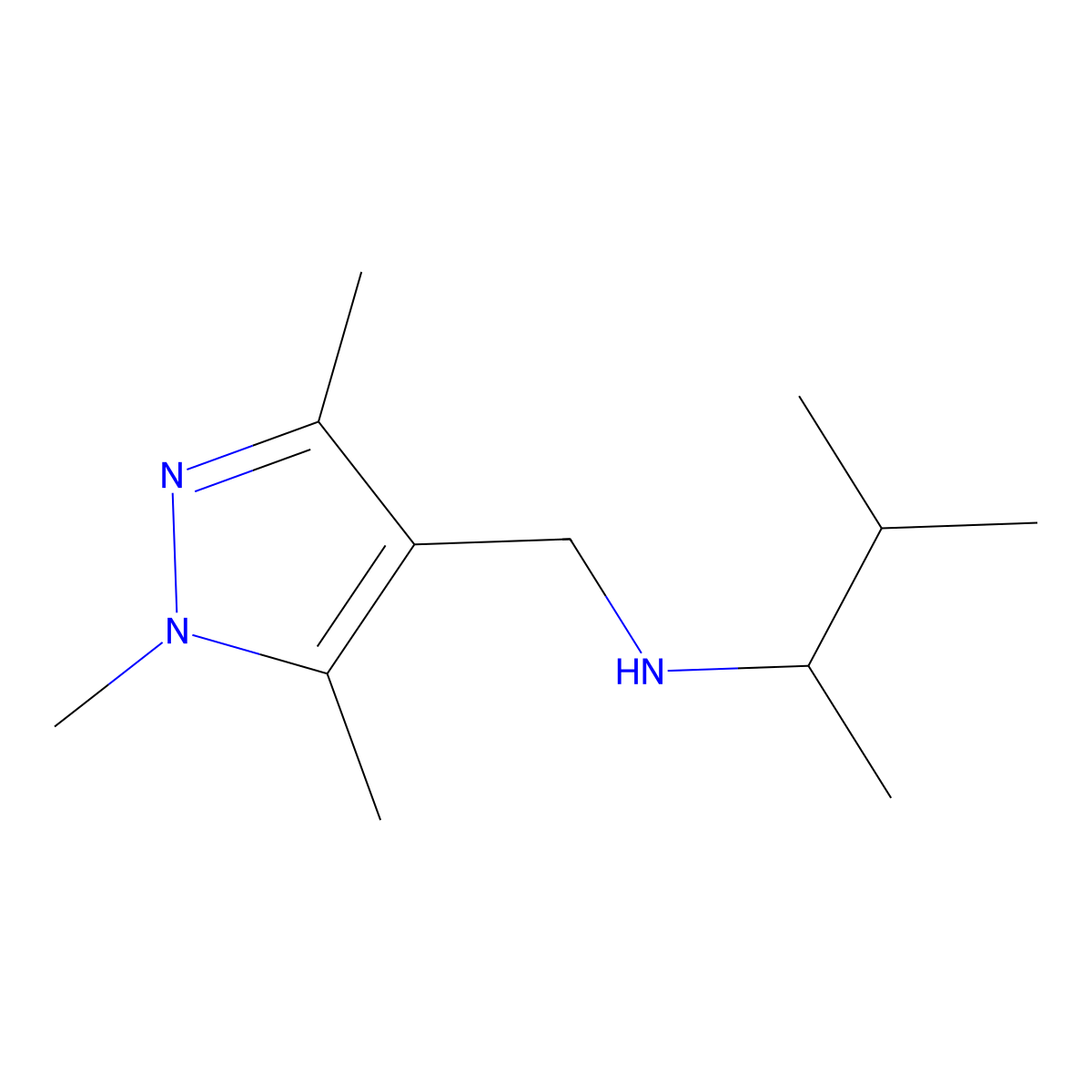 (3-Methylbutan-2-yl)[(trimethyl-1H-pyrazol-4-yl)methyl]amine molecular structure, CAS 1152522-71-8
