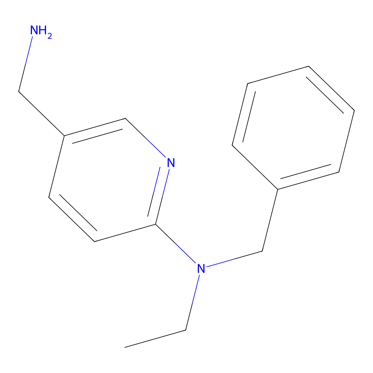 5-(aminomethyl)-N-benzyl-N-ethylpyridin-2-amine molecular structure, CAS 1152523-44-8